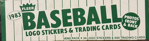 1983 FLEER BASEBALL VENDING BOX $275